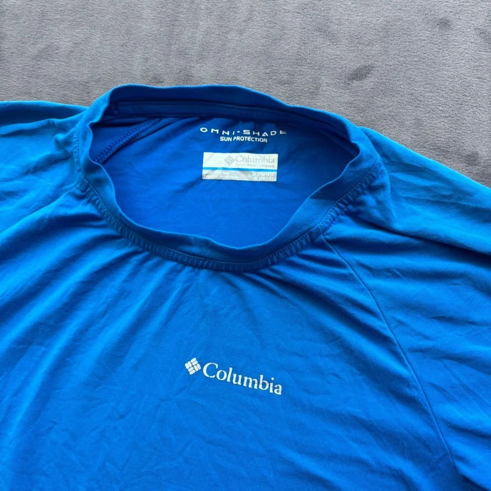 Columbia Boys Blue Omni-Shade Sun Protection Performance T-Shirt Size M 10/12